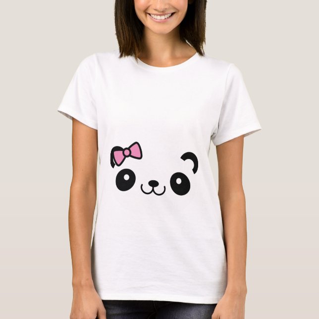 Söt Panda Graviditet T-Shirt (Framsida)