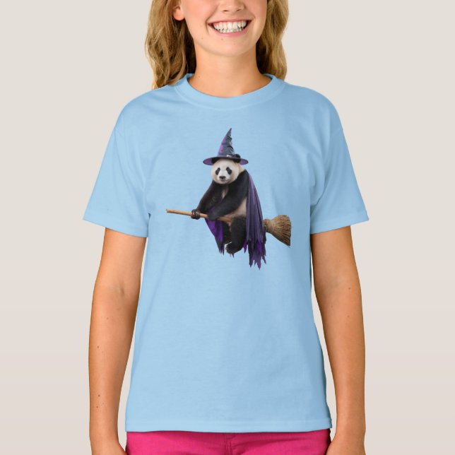 Söt Panda Halloween T-Shirt för Barn (Framsida)