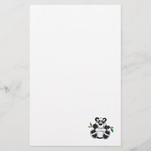Söt panda hängd från gren brevpapper