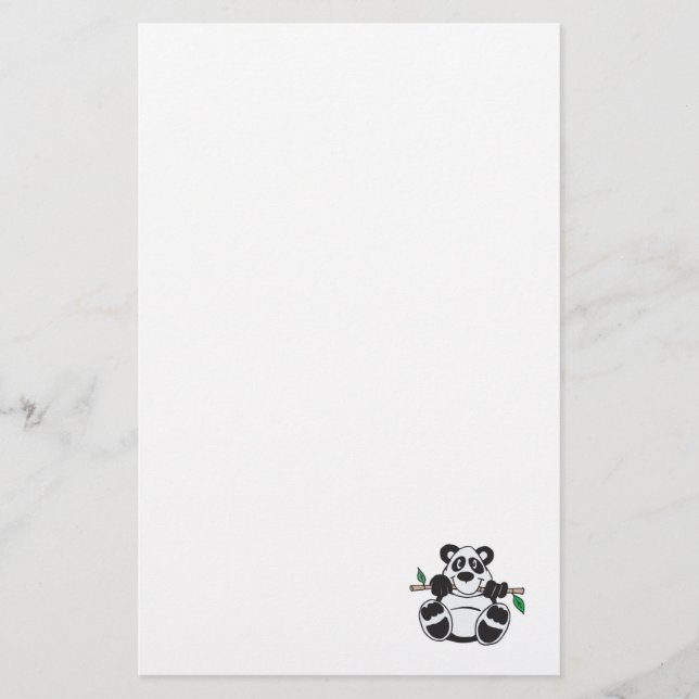 Söt panda hängd från gren brevpapper (Framsida)