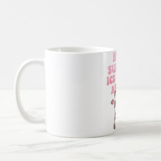 Söt Panda Hej Sommar Glass Väntar Kaffemugg (Vänster)