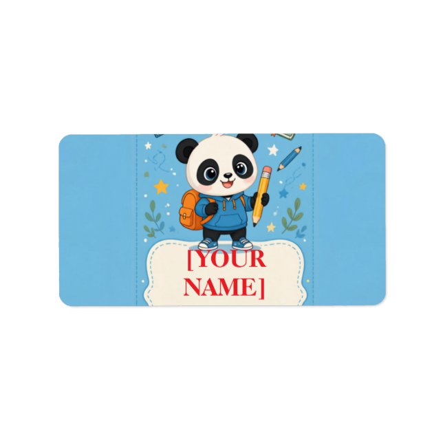 Söt Panda Högstadieartiklar Adressetikett (Framsidan)
