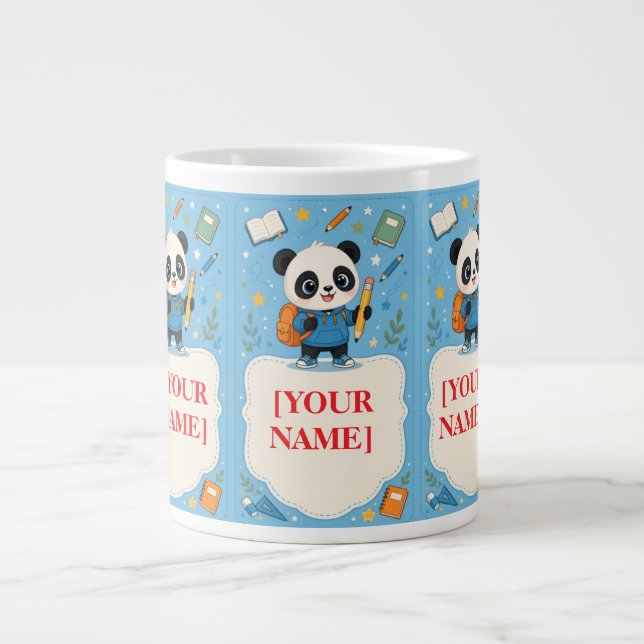 Söt Panda Högstadieartiklar Jumbo Mugg (Framsidan)