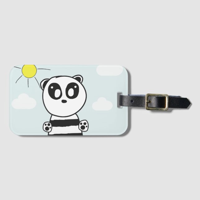 Söt Panda-illustration Bagagebricka (Framsida horisontal)
