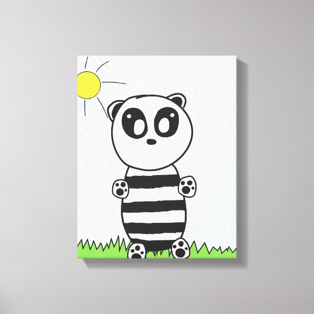 Söt Panda-illustration Canvastryck (Framsida)