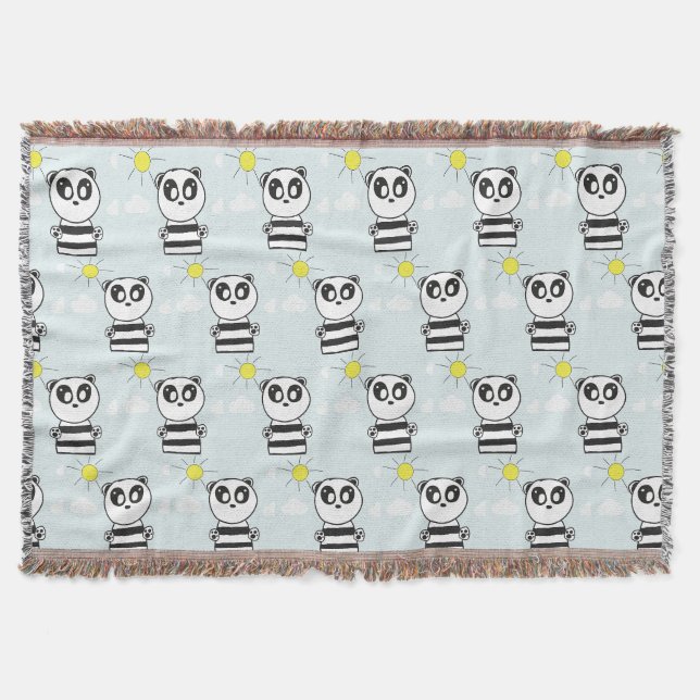 Söt Panda-illustration Filt (Framsidan)