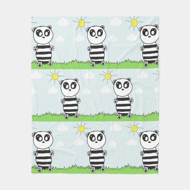 Söt Panda-illustration Fleecefilt (Framsidan)