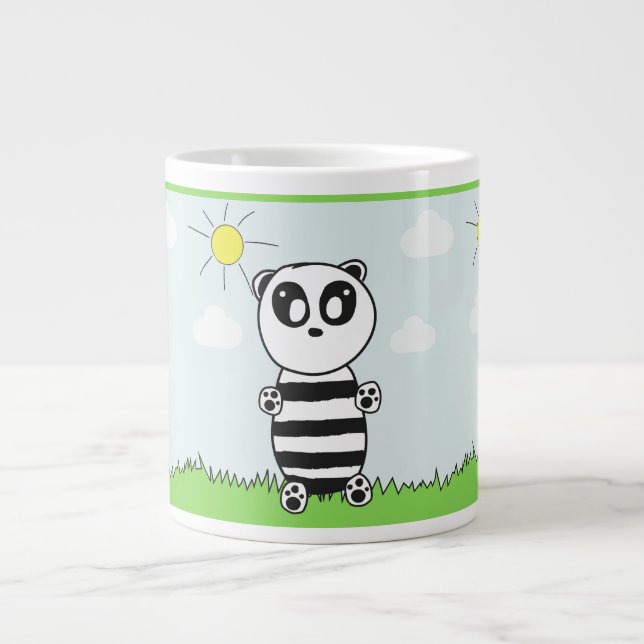 Söt Panda-illustration Jumbo Mugg (Framsidan)
