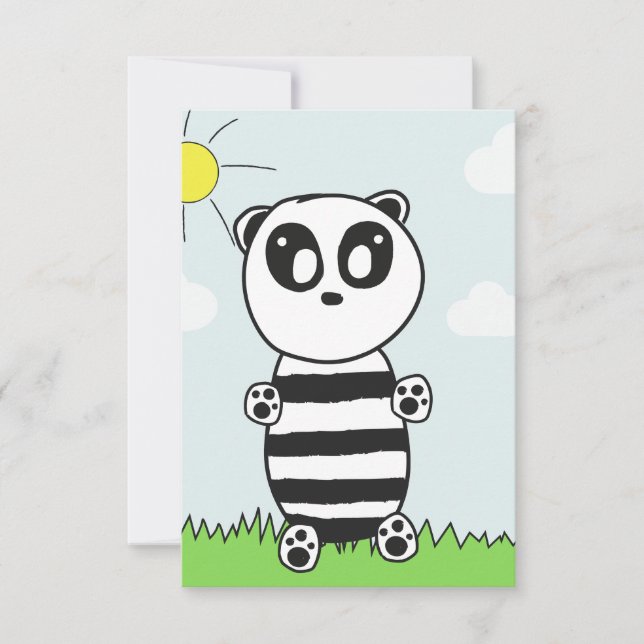 Söt Panda-illustration Kort (Framsida)