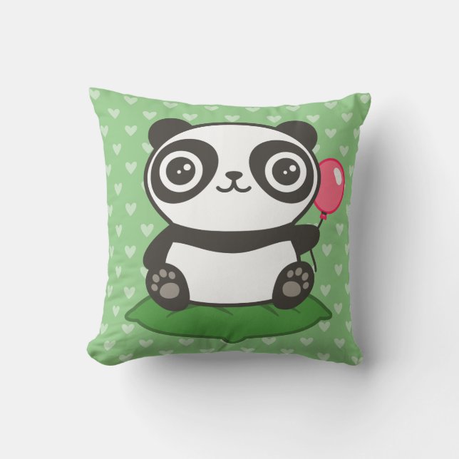 Söt Panda-illustration Kudde (Framsida)