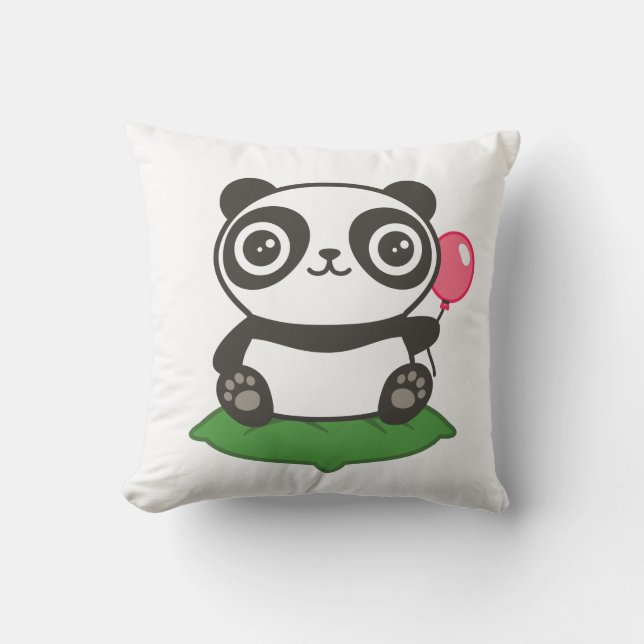 Söt Panda-illustration Kudde (Framsida)