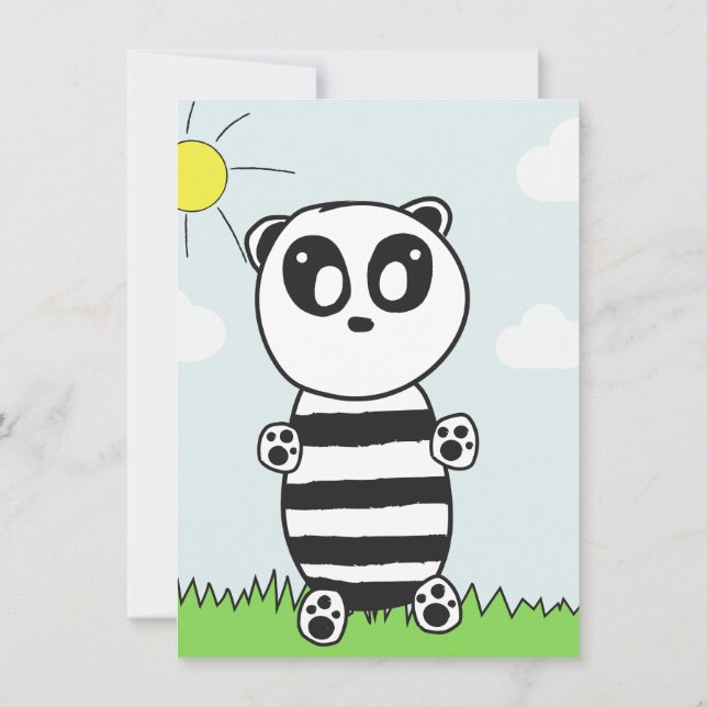 Söt Panda-illustration Meddelande (Baksida)