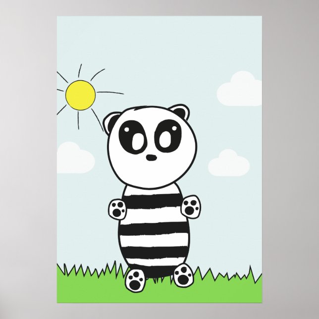 Söt Panda-illustration Poster (Framsidan)