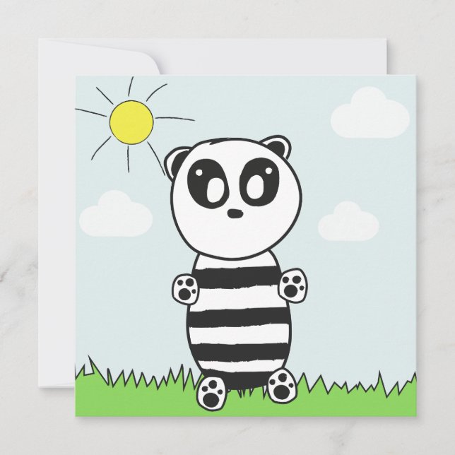Söt Panda-illustration Spara Datumet (Framsida)