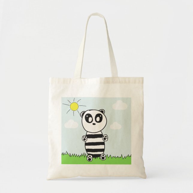 Söt Panda-illustration Tygkasse (Framsidan)