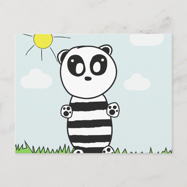 Söt Panda-illustration Vykort (Framsida)