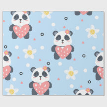 Söt Panda-inslagspapper, Kawaii-gåvowrapp, Anima
