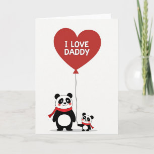 Söt Panda Jag älskar Pappa-kort Kort
