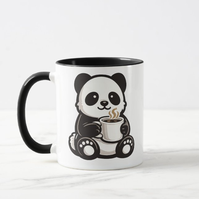 Söt Panda Kaffe – Kawaii Panda som håller kaffe  Mugg (Vänster)