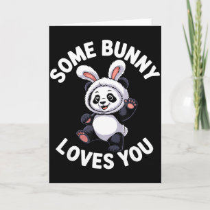 Söt Panda Kanin Påsk Nån Kanin Älskar Dig Kort