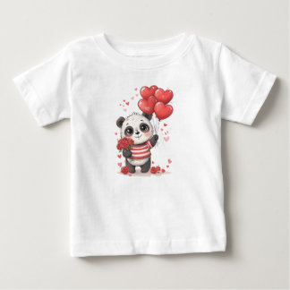 Söt Panda Kärlek – Söt Hjärt & Rosor Illustration T Shirt
