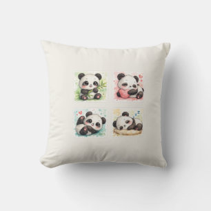 Söt Panda Kuddinkastkudde Kudde