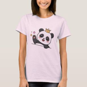 Söt Panda Kung Tecknad Film – Kawaii Kron-Panda Ki T Shirt