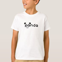 Söt Panda Leende Barn T-Shirt | Rolig Djur Cartoon