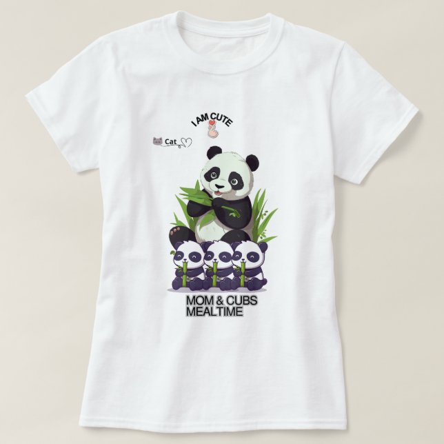 Söt Panda-Mamma T-Shirt – Mysig Morsdagspresent (Design framsida)