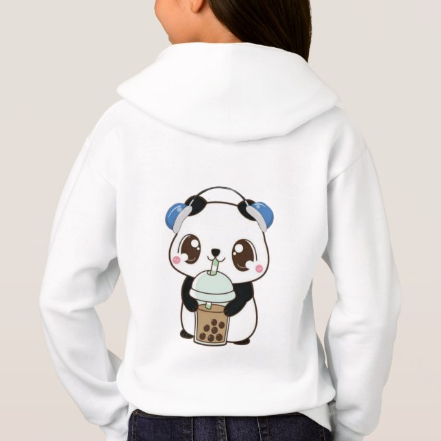 Söt Panda med Bubbelte T Shirt (Baksida)