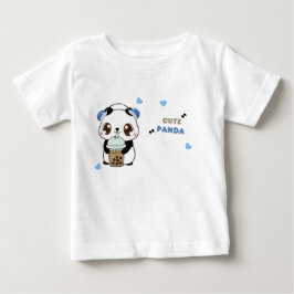 Söt Panda med Bubbelte T Shirt