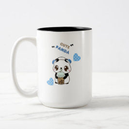 Söt Panda med Bubbelte Två-Tonad Mugg