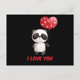 Söt Panda Med Hjärta Jag Älskar Dig Valentine-Gå Vykort