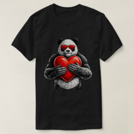 Söt Panda Med Hjärta Kärleksdesign T Shirt