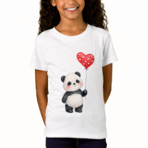 Söt Panda Med Hjärtrymd Ballong