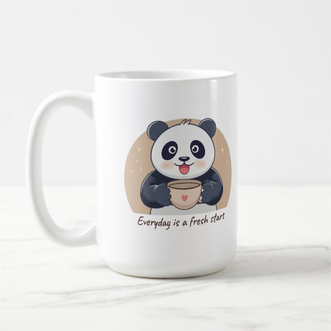 Söt Panda med Kaffe Kaffemugg (Vänster)