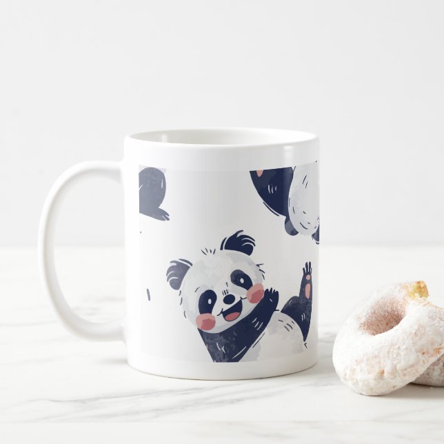 Söt Panda Mönster Kaffemug Kaffemugg (Med munk)