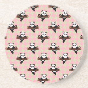 Söt Panda-mönster på Rosa – Kawaii Sömlös Underlägg