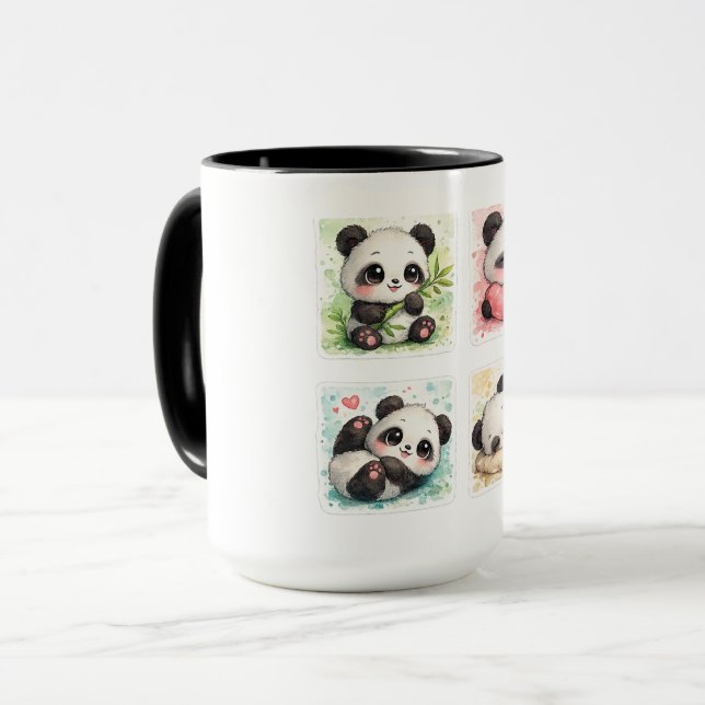 Söt Panda-mugg Estetisk Akvarell Mugg (Framsida vänster)