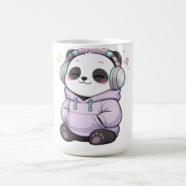 Söt Panda-mugg | Kawaii-hörlurar kaffekopp