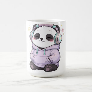 Söt Panda-mugg   Kawaii-hörlurar kaffekopp