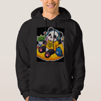 Söt Panda Mysig Höst-Hoodie – Kawaii Panda Björn Hoodie