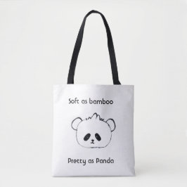 Söt Panda och Bambu Citat Handväskan Tygkasse