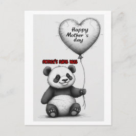 Söt Panda önskar dig en Glad mors dag på en  Helg Vykort