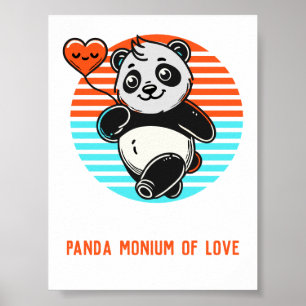 Söt Panda "Panda-monium av kärlek" Affisch