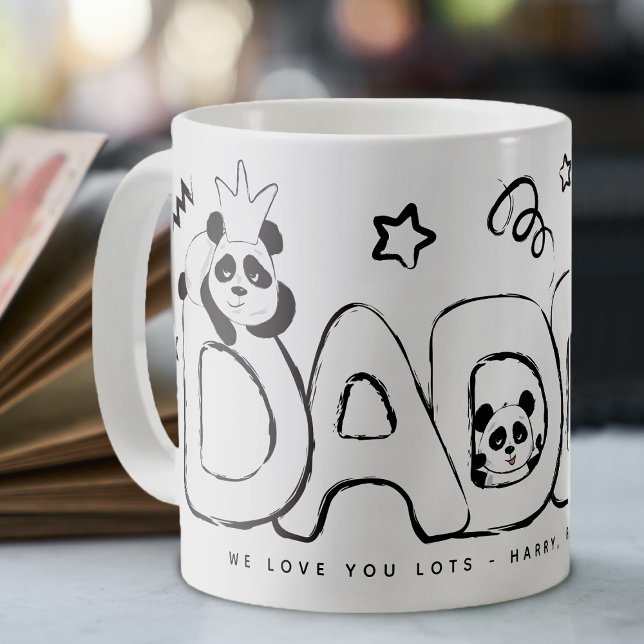 Söt Panda Pappa Personlig Gåva Kaffemugg (Cute Panda Daddy Coffee Mug)