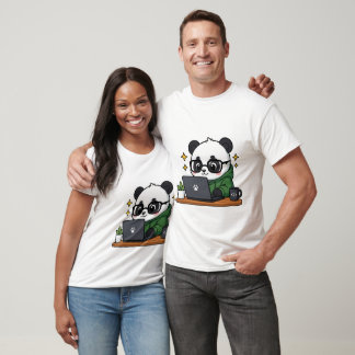 Söt Panda Programmerare Kodar Bärbar Dator | Kawai T Shirt