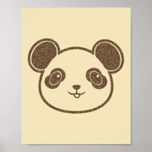 Söt Panda Ritning Poster