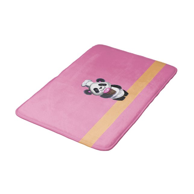 Söt Panda Rosa Baddrukmatta Badrumsmatta (Vinklad)
