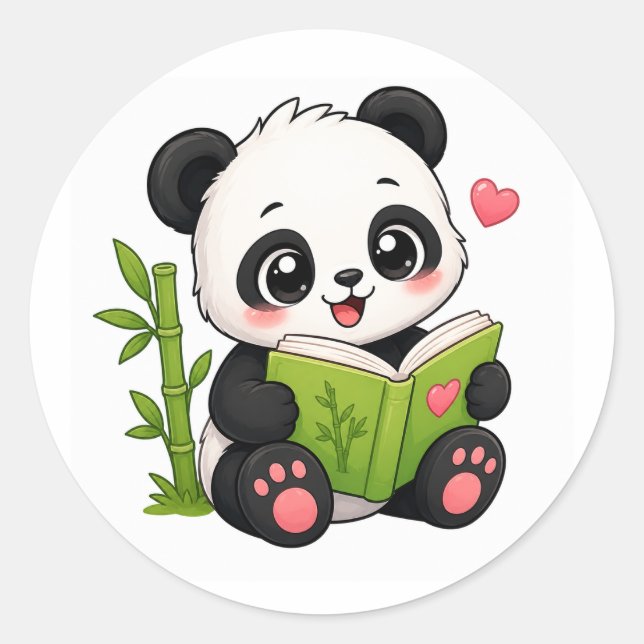 söt panda runt klistermärke (Framsida)